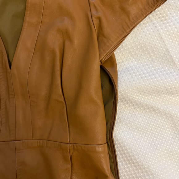 Arthur Galan tan leather dress, size 8, very good condition - Picture 3 of 7